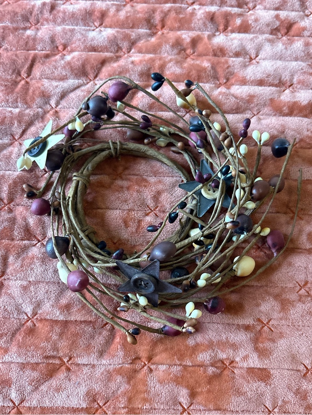 Handcrafted Purple & Cream Berry Vine Wreath